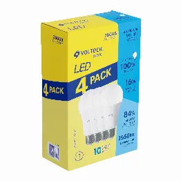 Pack de 4 lámparas LED A19 16 W (equiv. 100 W), luz de día, Foto 1 Ferreterias Truper