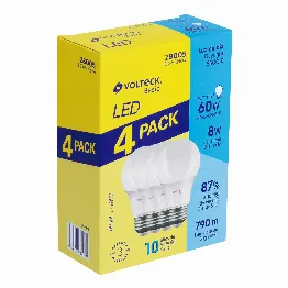 Pack de 4 lámparas LED A19 8 W (equiv. 60 W), luz de día, Foto 1 Ferreterias Truper